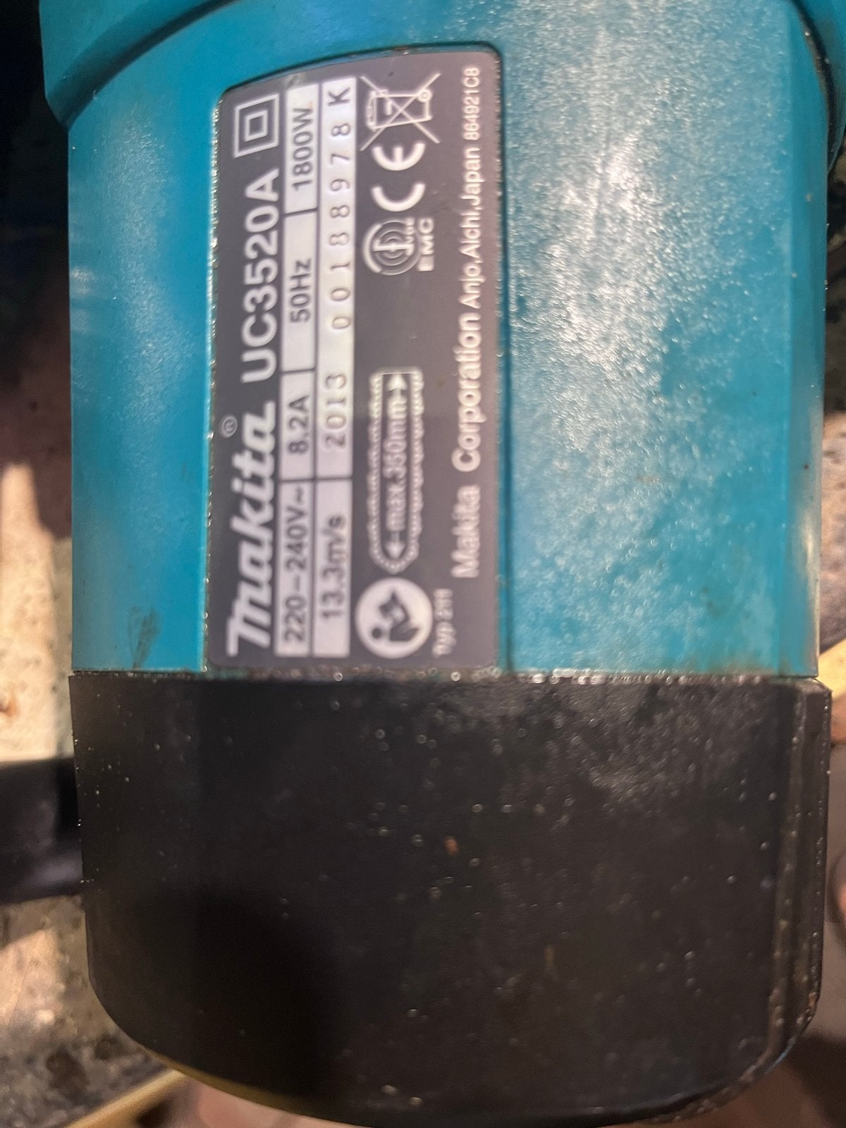 Makita kettingzaag UC3520A met Florabest kettingslijper, Gebruikt, 70 mm of meer, Kettingzaag, Ophalen of Verzenden