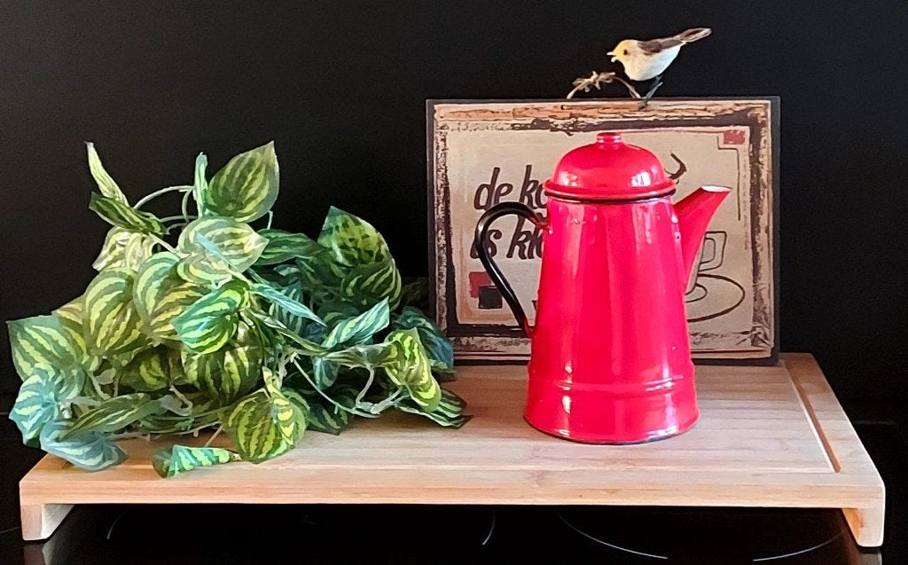 Emaille theepot koffiepot rood, Antiek en Kunst, Antiek | Emaille, Ophalen of Verzenden