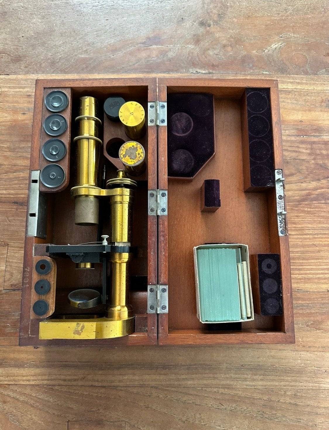 Antieke Carl Zeiss Jena Microscoop 1891 in Houten Kist, Audio, Tv en Foto, Optische apparatuur | Microscopen, Ophalen, Gebruikt