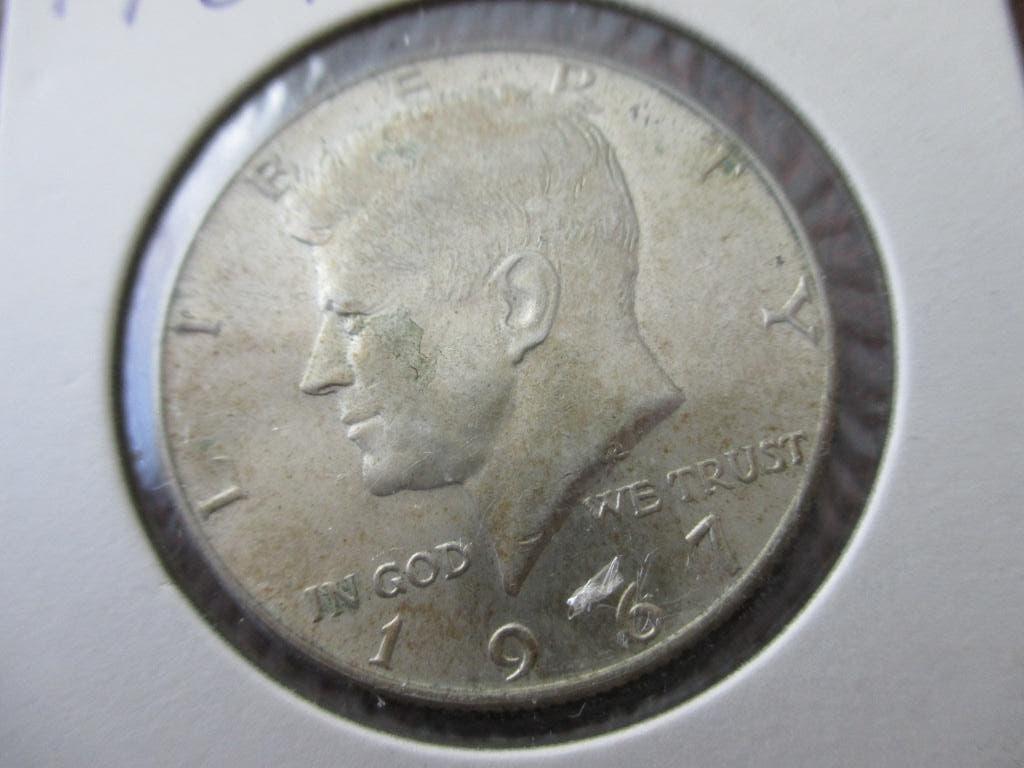 Halve dollar 1967, Ophalen of Verzenden, Noord-Amerika, Losse munt, Zilver