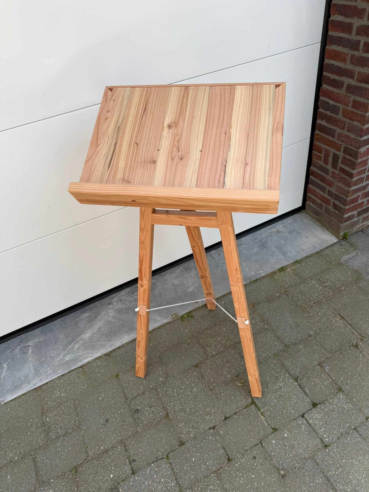 Houten spreektafel/katheder bruiloft, Ophalen, Zo goed als nieuw, Rechthoekig, Hout