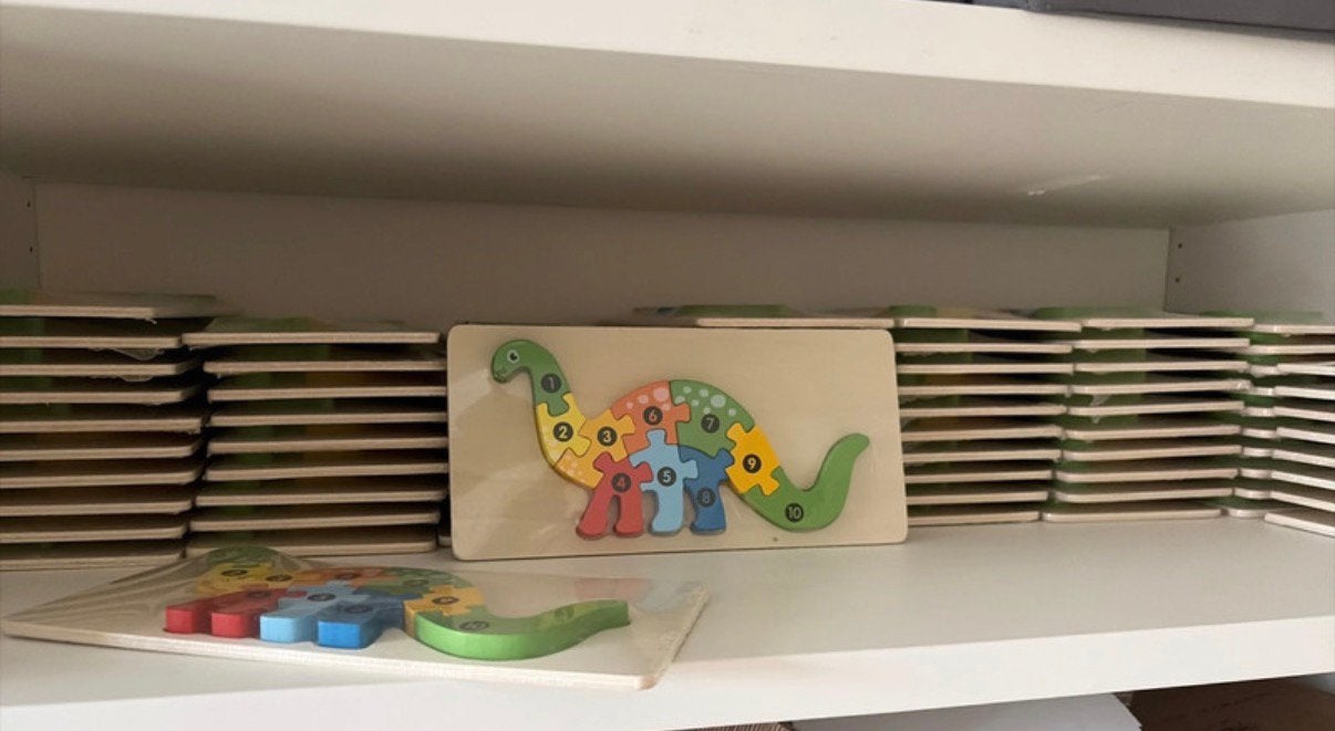 78 educatieve houten dino puzzels aangeboden, Ophalen, Nieuw