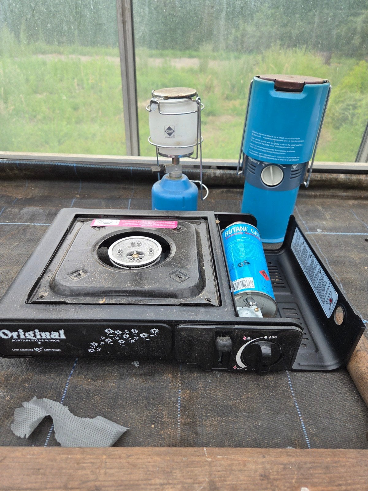 Gas stelletje camping en 2x lamp, Ophalen