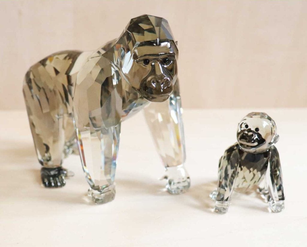 Swarovski Gorilla Set compleet + doos /certificaat, zeldzaam, Ophalen of Verzenden, Zo goed als nieuw, Figuurtje