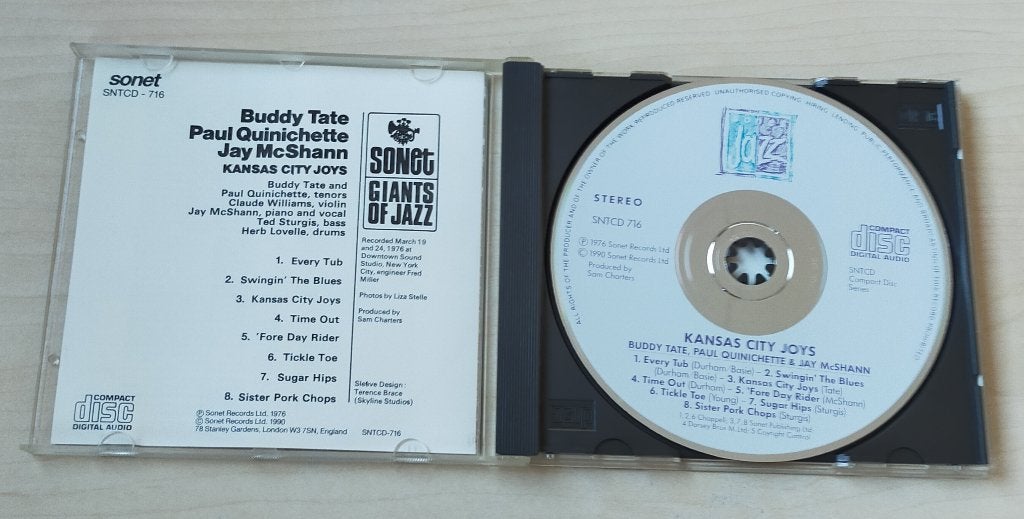 Buddy Tate Kansas City Joys CD Jay McShann Paul Quinichette, Ophalen of Verzenden, Zo goed als nieuw, Jazz