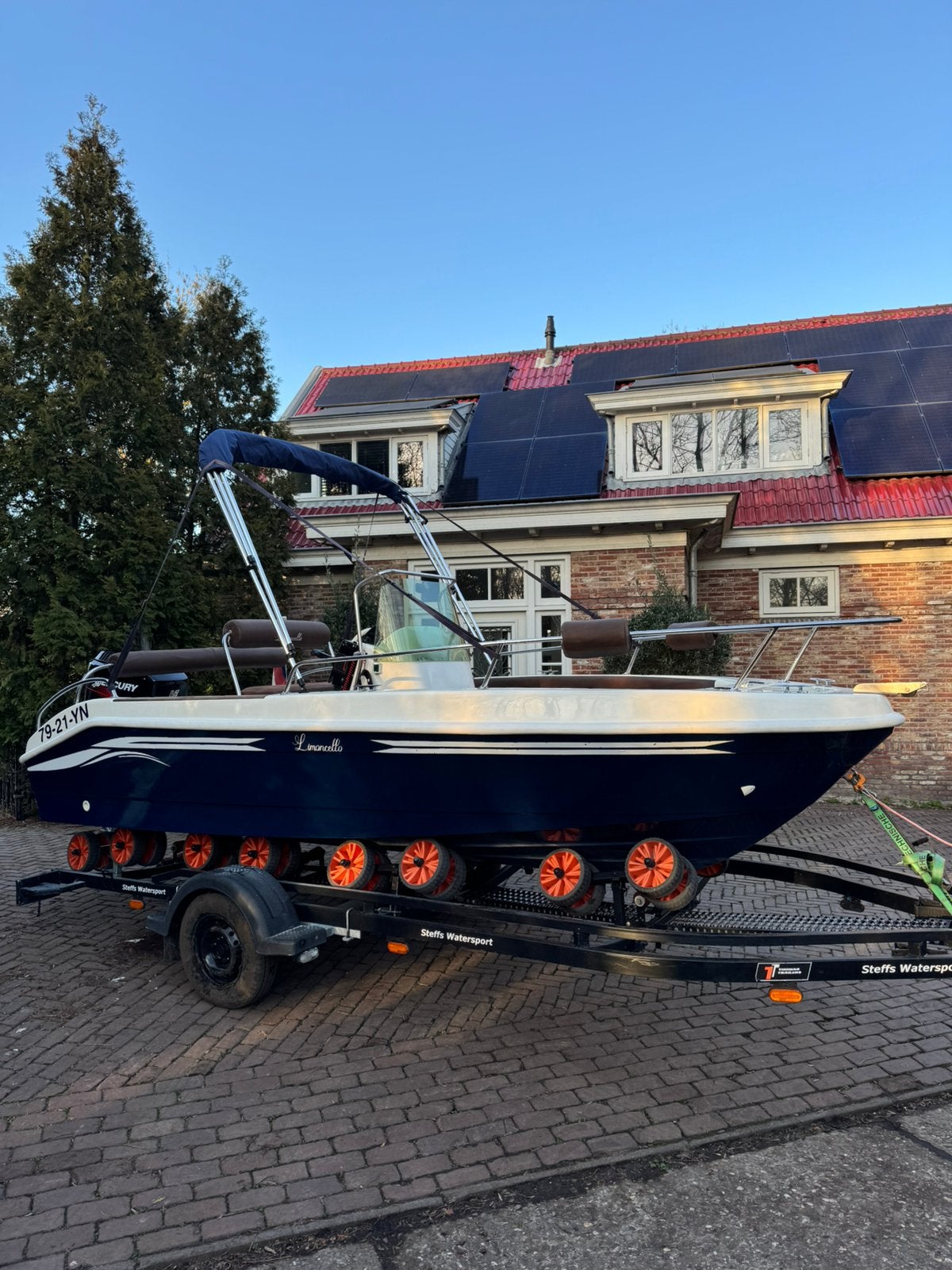Marinello 5m + 75pk Mercury 4takt NIEUW DEKZEIL *ZEER NETJES, Ophalen of Verzenden, Zo goed als nieuw, Elektrische start