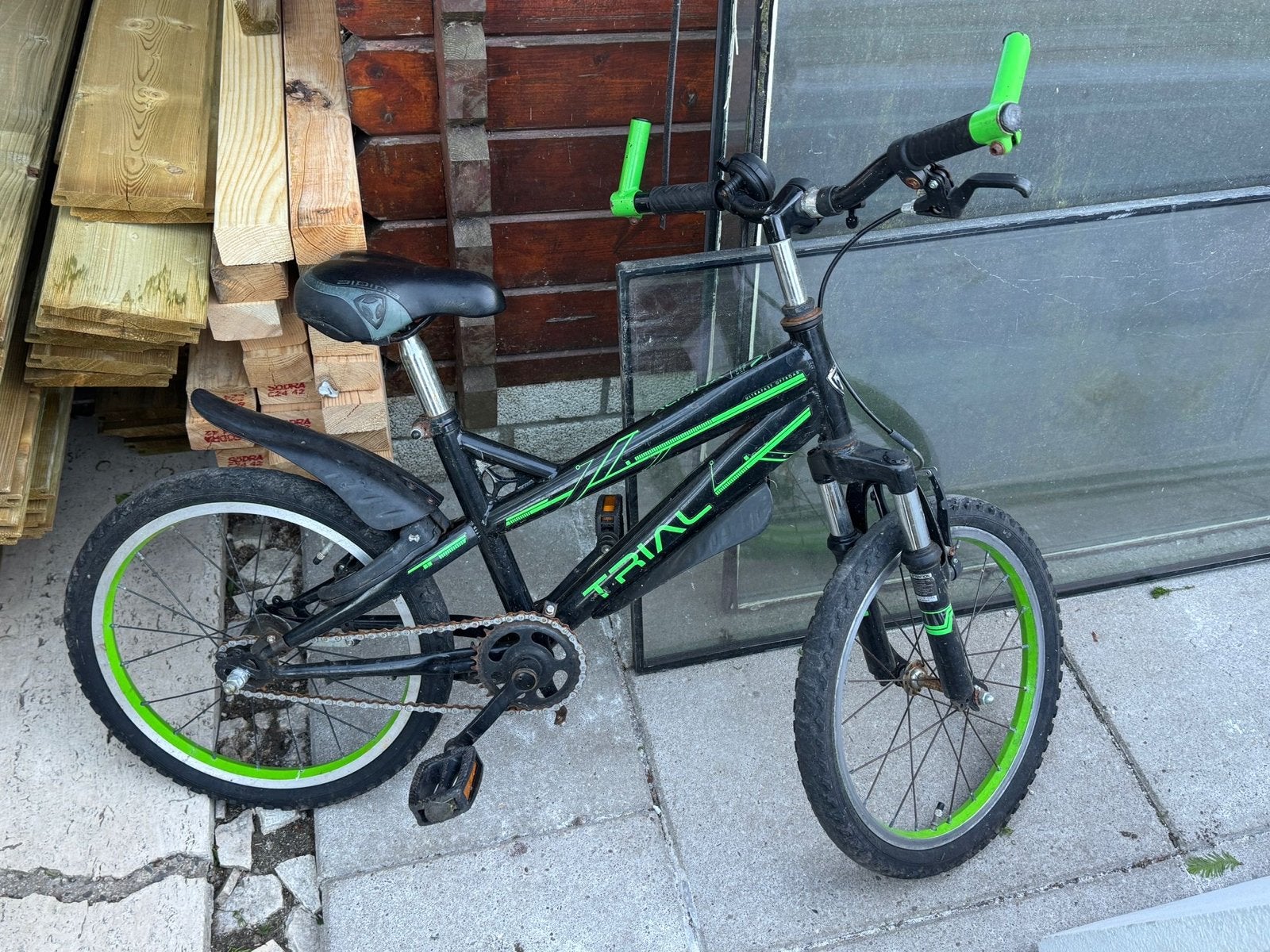 Trial Alpina kinderfiets 20 inch - Zwart/Groen, Fietsen en Brommers, Fietsen | Kinderfietsjes, Ophalen, Gebruikt, Terugtraprem