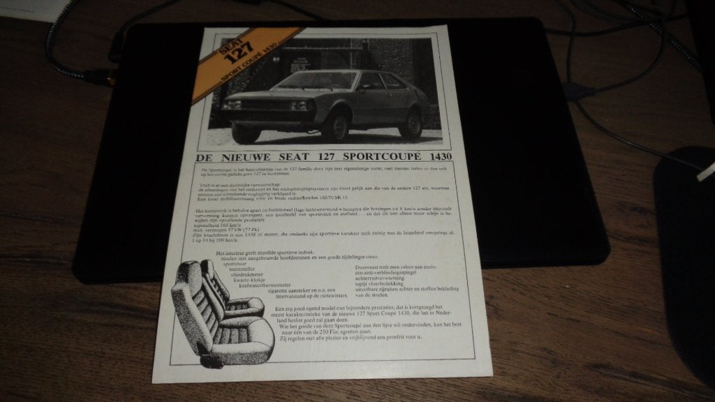 Folder  SEAT  127 SPORT COUPE  1430  ,  8-1978, Verzenden, Zo goed als nieuw, Overige merken