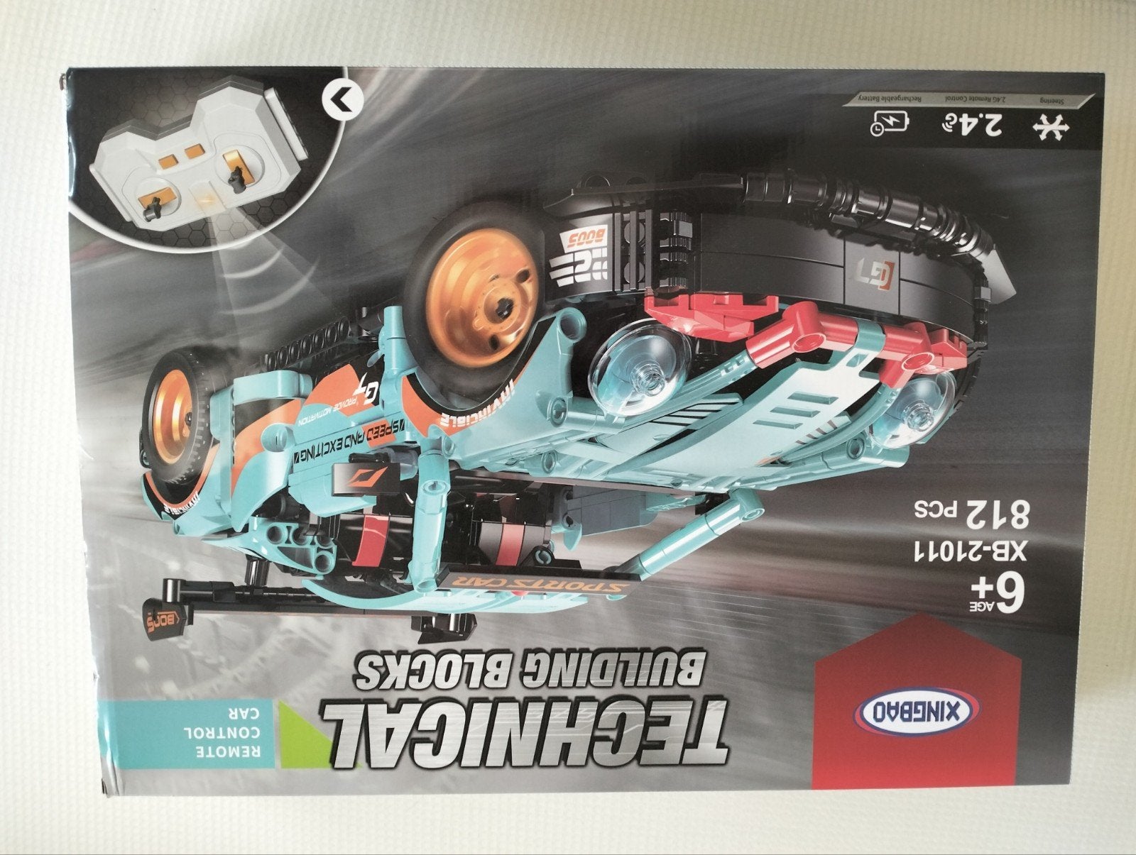 XINGBAO RC Sportwagen Bouwblokken Set - 812 Stuks, Ophalen, Inclusief instructies, Lego Primo, Zo goed als nieuw