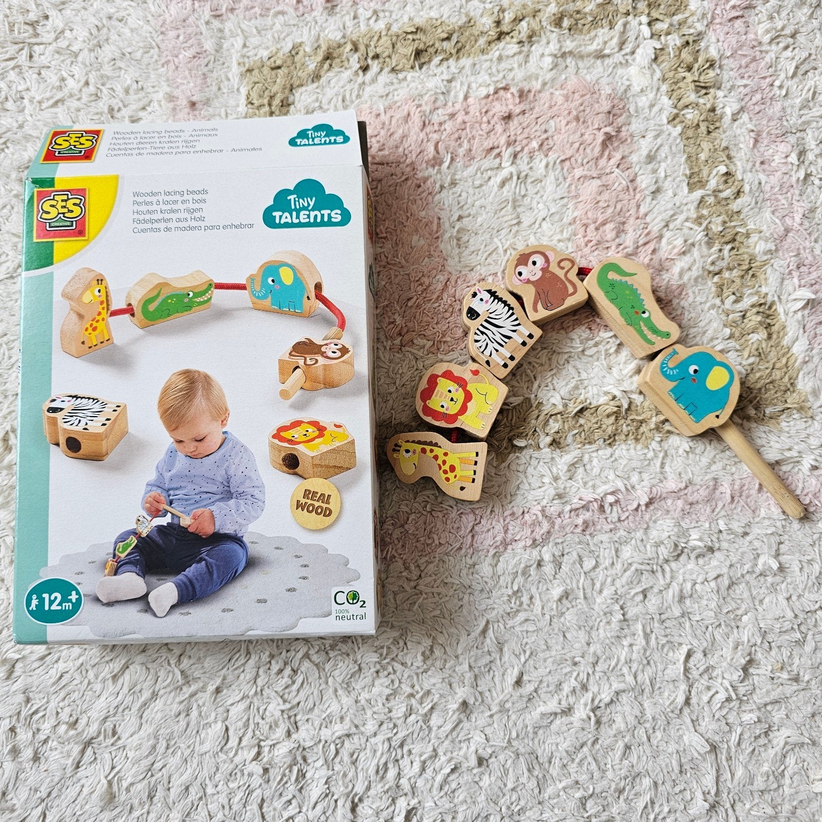 SES Houten Rijgkralen Dieren - Tiny Talents, Ophalen, Gebruikt, Overige typen