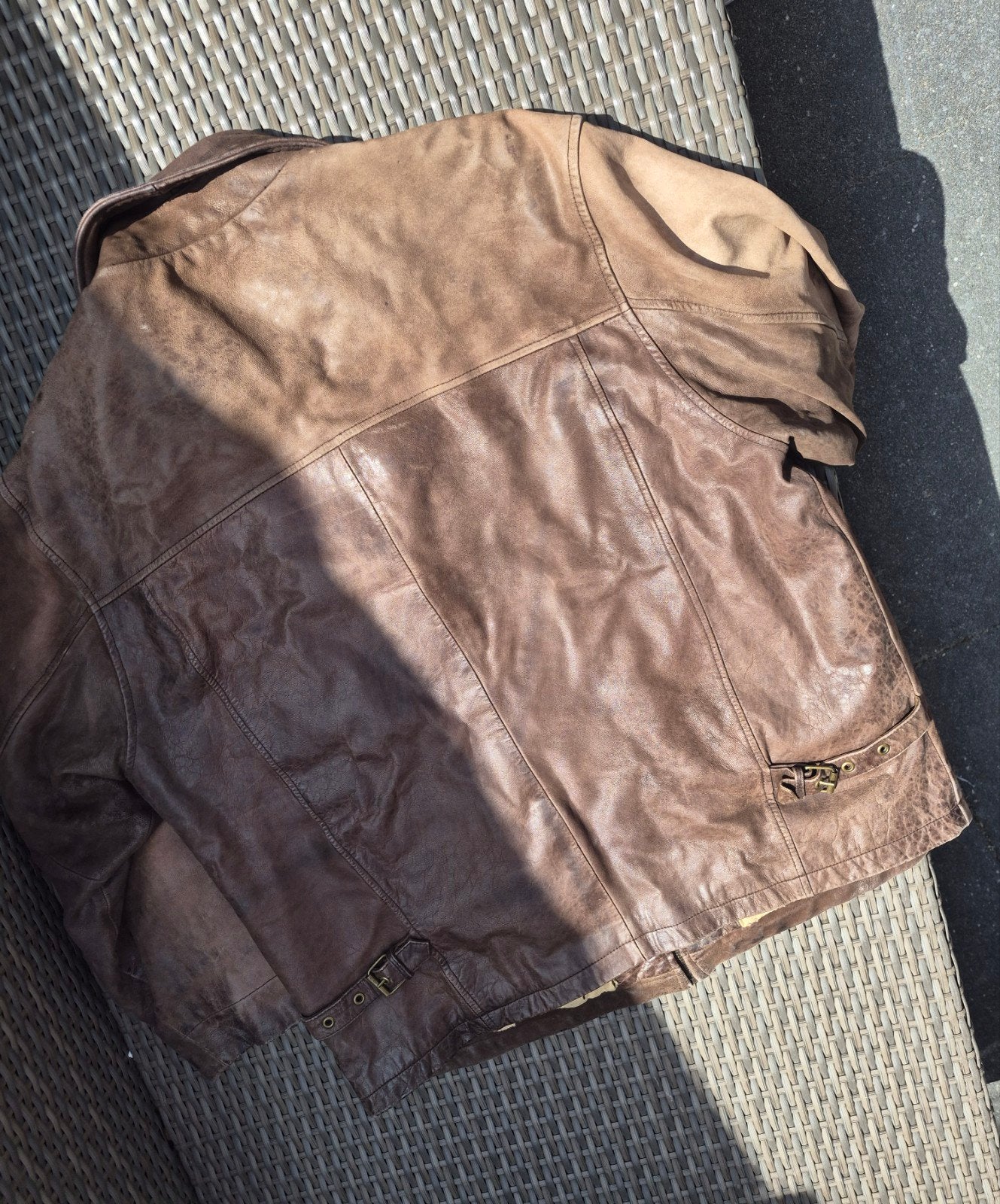leren jas, Ophalen, Gedragen, Maat 56/58 (XL), Bruin
