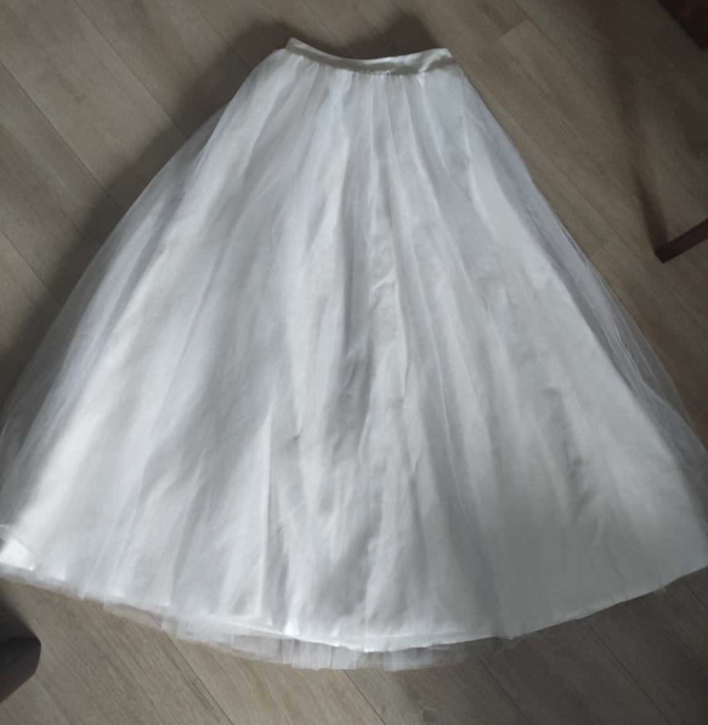 Witte Tule Rok - en pettycoat hoepelrok Bruiloft, Trouwjurk, Wit, Nieuw, Ophalen of Verzenden