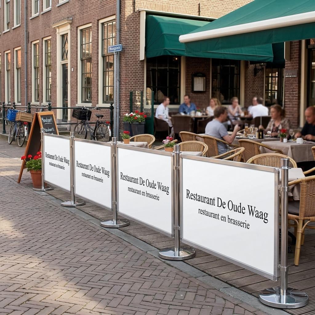 Afzetpalen met scherm - geschikt voor beurzen, Tickets en Kaartjes, Eén persoon, Augustus, Meerdaags
