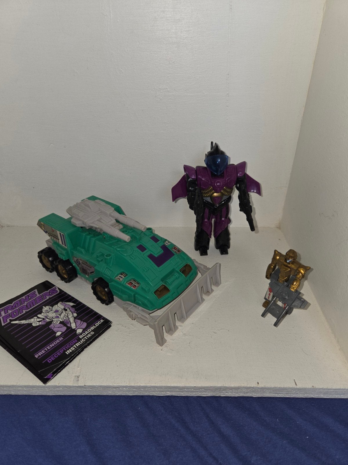 Transformers  Pretender Roadblock Decepticon met instructie, G1, Ophalen of Verzenden, Gebruikt, Decepticons