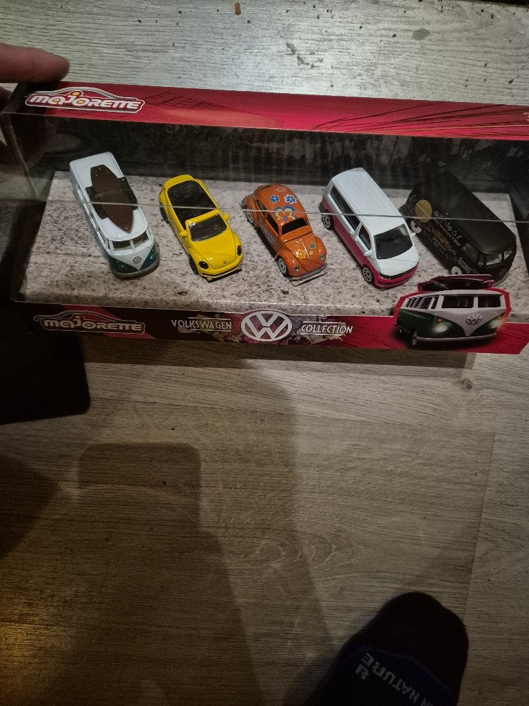 Majorette Volkswagen Collection Set VW T6 T1 Bully Beetle H, Ophalen of Verzenden, Nieuw, Auto