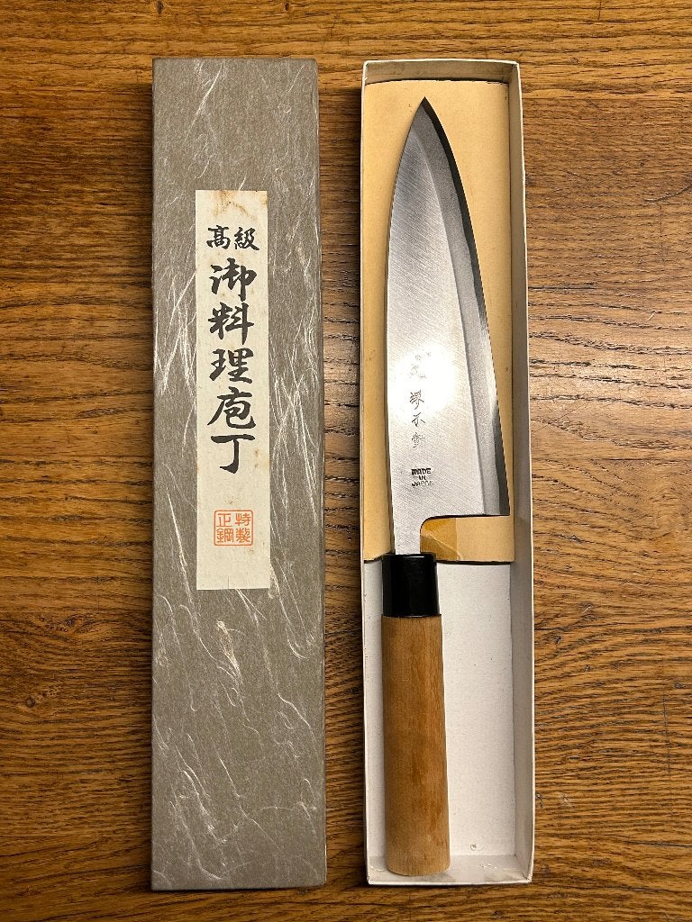 Japans Deba 210mm koksmes rechtshandig single-bevel, Huis en Inrichting, Overige materialen, Los bestek, Keukenmes, Ophalen of Verzenden
