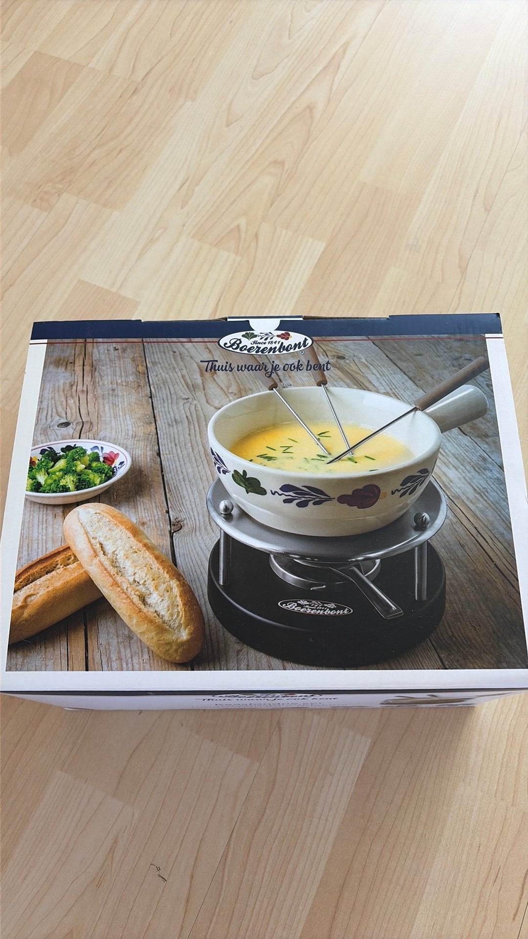 Kaasfondue set boerenbont, Ophalen