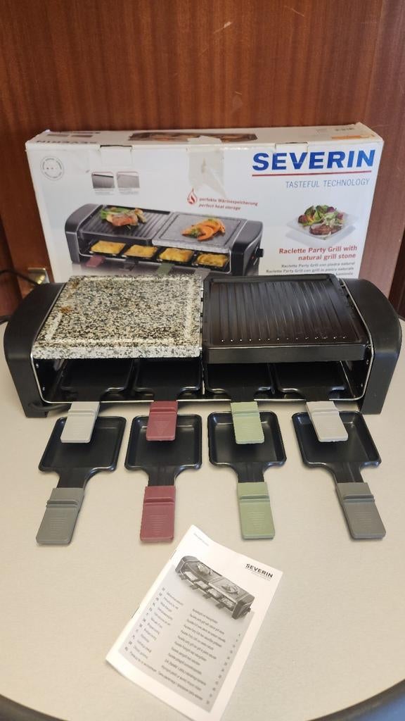 Severin Raclette Party Grill met natuursteen en grillplaat, Witgoed en Apparatuur, Gourmetstellen, Ophalen of Verzenden, Gebruikt