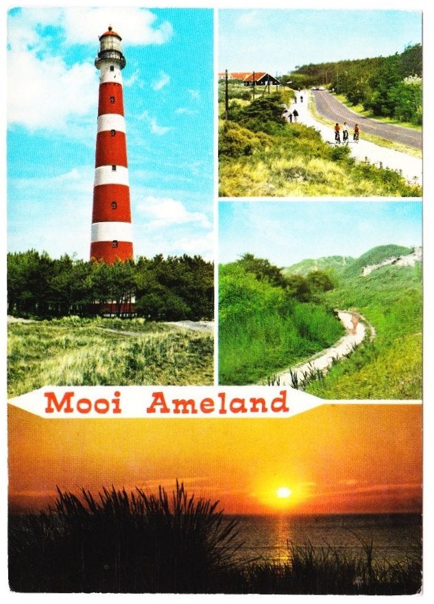 W1 Gelopen ansichtkaart Ameland, Ophalen of Verzenden, 1980 tot heden, Waddeneilanden