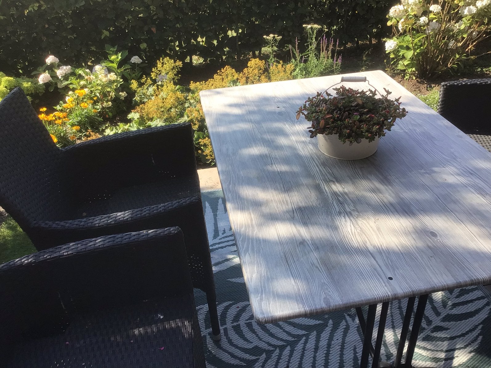 Tuinset tafel en vier stoelen, Ophalen, Zo goed als nieuw, Aluminium