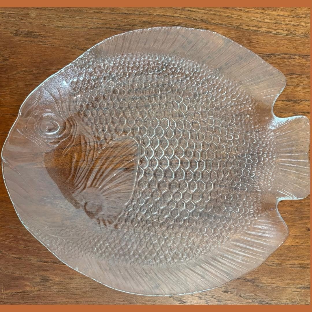 Franse Vintage heldere Arcoroc Glazen Vis Serveerbord  ️, Antiek en Kunst, Antiek | Schalen, Ophalen
