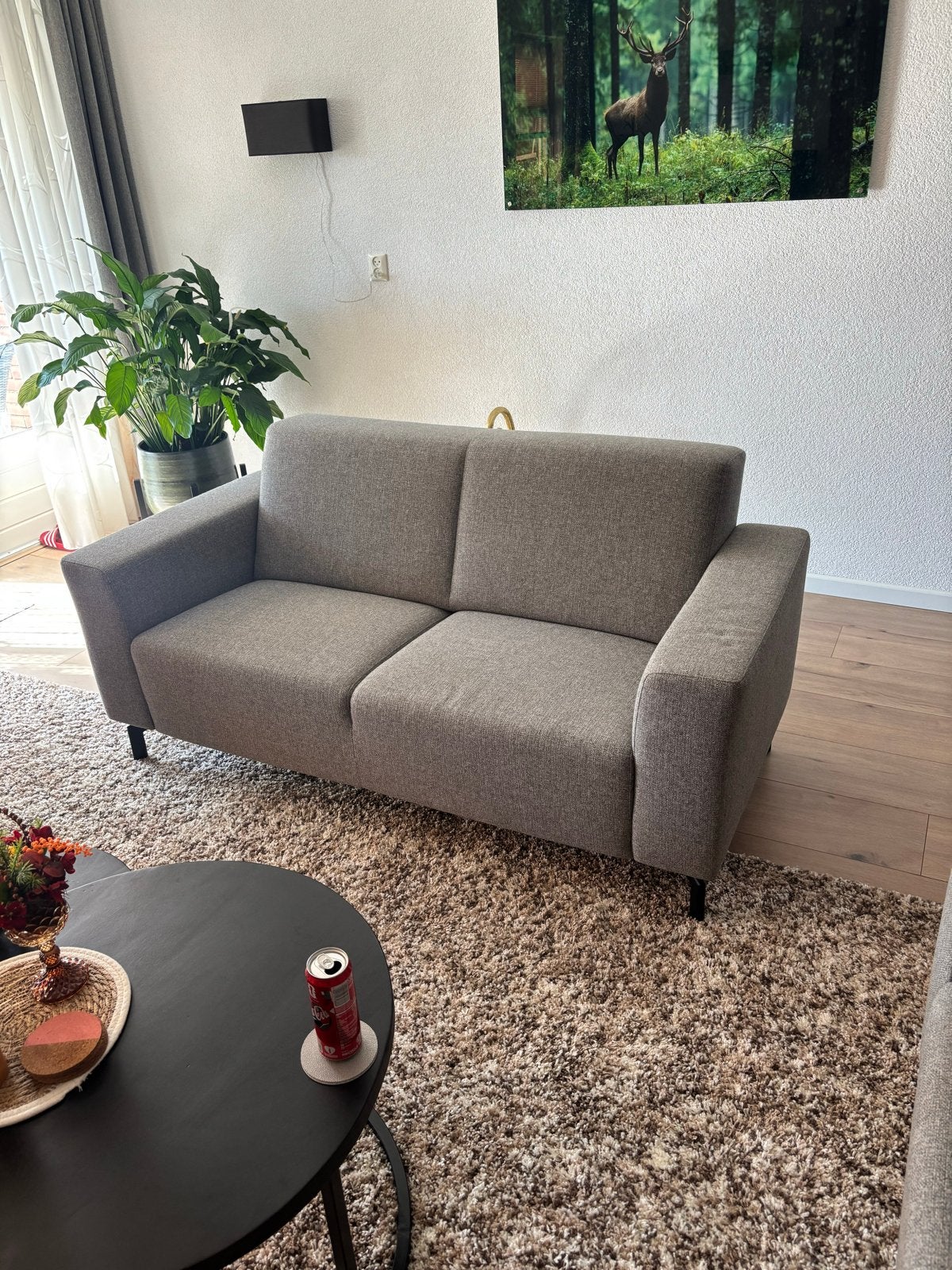 Comfortabele 2,5 en 2 zits bank grijs. 3jaar oud als nieuw, Gebruikt, 150 tot 200 cm, Tweepersoons, 75 tot 100 cm