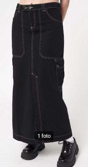 Meisjesrok Black Cargo Maxi Skirt Minga London Rok NIEUW, Maat 38/40 (M), Zwart, Nieuw, Ophalen of Verzenden