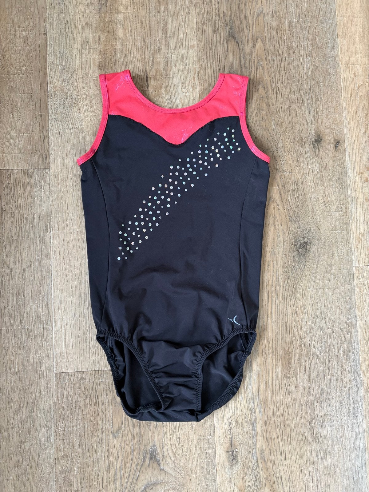 Turnpakje zwart met roze en glitters, Ophalen of Verzenden, Gedragen, Zwart, Overige typen
