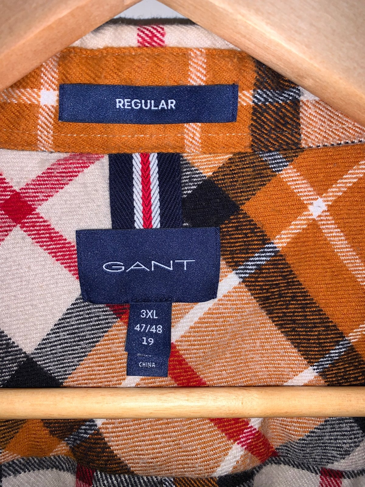 GANT Geruit Flanellen Overhemd - Oranje/Beige/Zwart, Kleding | Heren, Ophalen of Verzenden, Zo goed als nieuw, Oranje, Overige halswijdtes