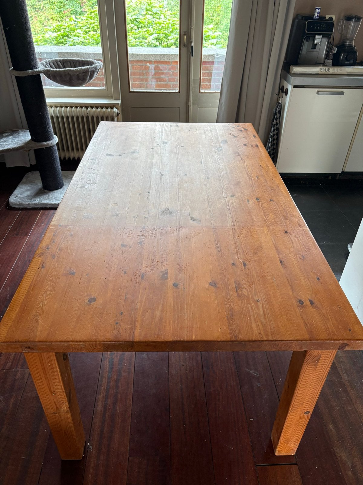 Robuuste grenen eettafel - perfect voor gezellige diners, Ophalen, Gebruikt, 50 tot 100 cm, Vijf personen of meer