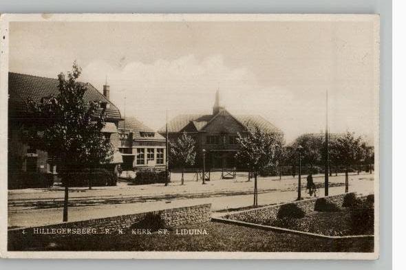 Hillegersberg R.K. Kerk St. Liduina st 1932 G.J. de Melker, Verzenden, 1920 tot 1940, Gelopen, Zuid-Holland