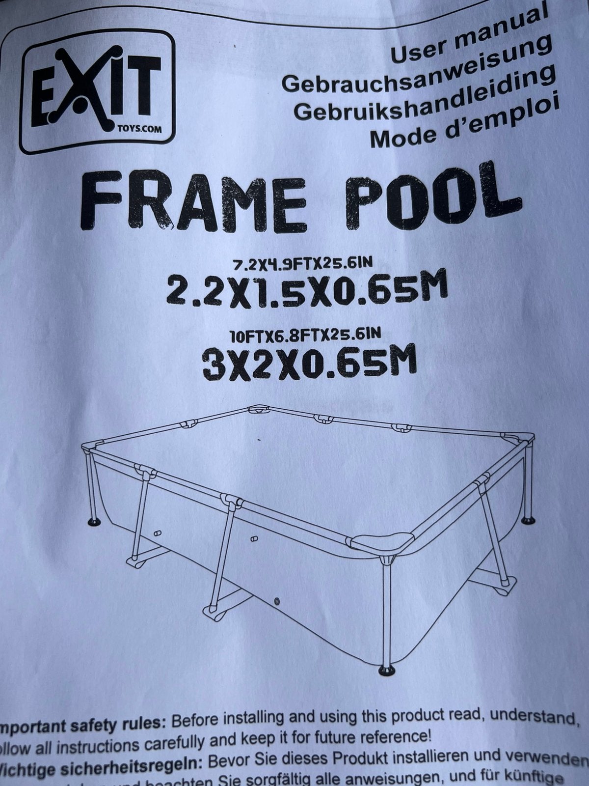 Exit zwembad onderdelen, Ophalen, Gebruikt, Minder dan 80 cm, Opzetzwembad