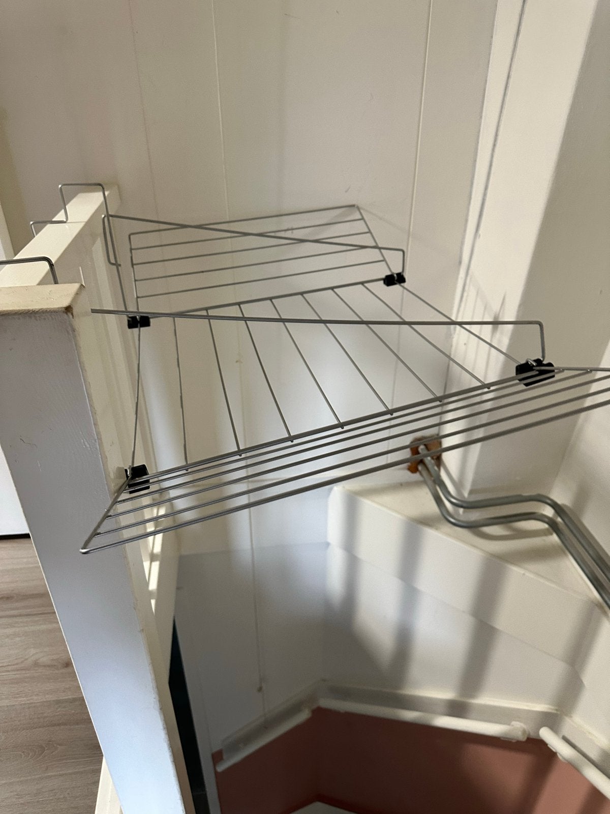 Handig droogrek voor over de deur of balustrade, Gebruikt, Ophalen of Verzenden, Zilver, Metaal
