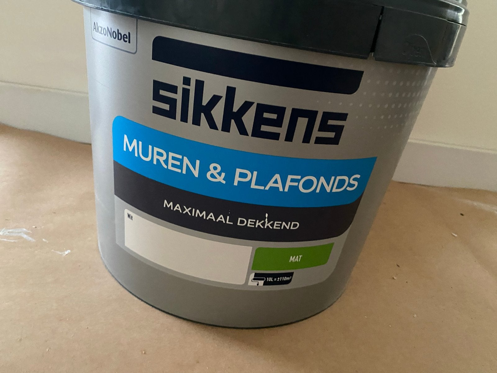 Sikkens muurverf wit, ca. 9 liter - Mat, 5 tot 10 liter, Wit, Ophalen of Verzenden, Verf