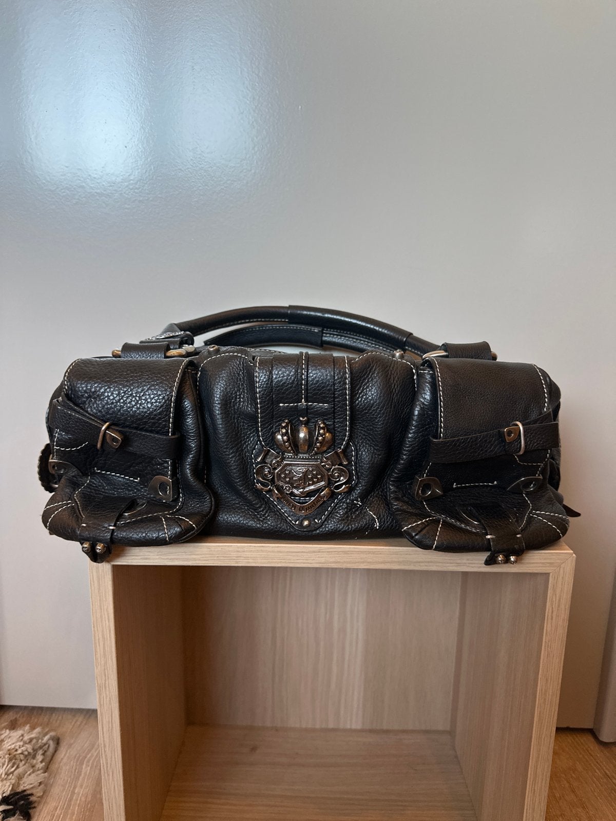Juicy Couture Handtas Zwart Leer - Zo goed als nieuw, Ophalen, Zo goed als nieuw, Zwart, Handtas