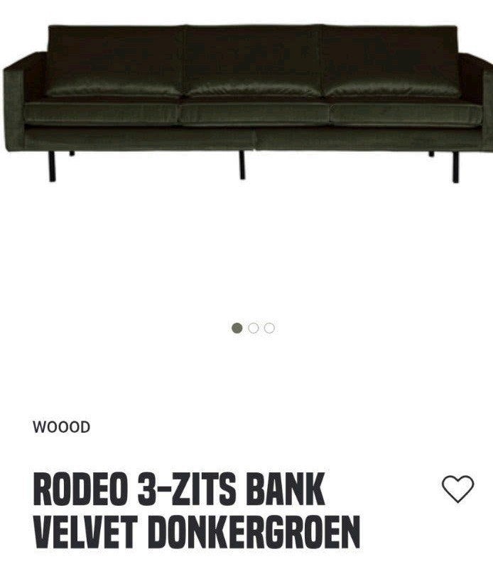 mooie groene Loods 5 bank met hocker - Zo goed als nieu, 250 tot 300 cm, Driepersoons, 75 tot 100 cm, Zo goed als nieuw