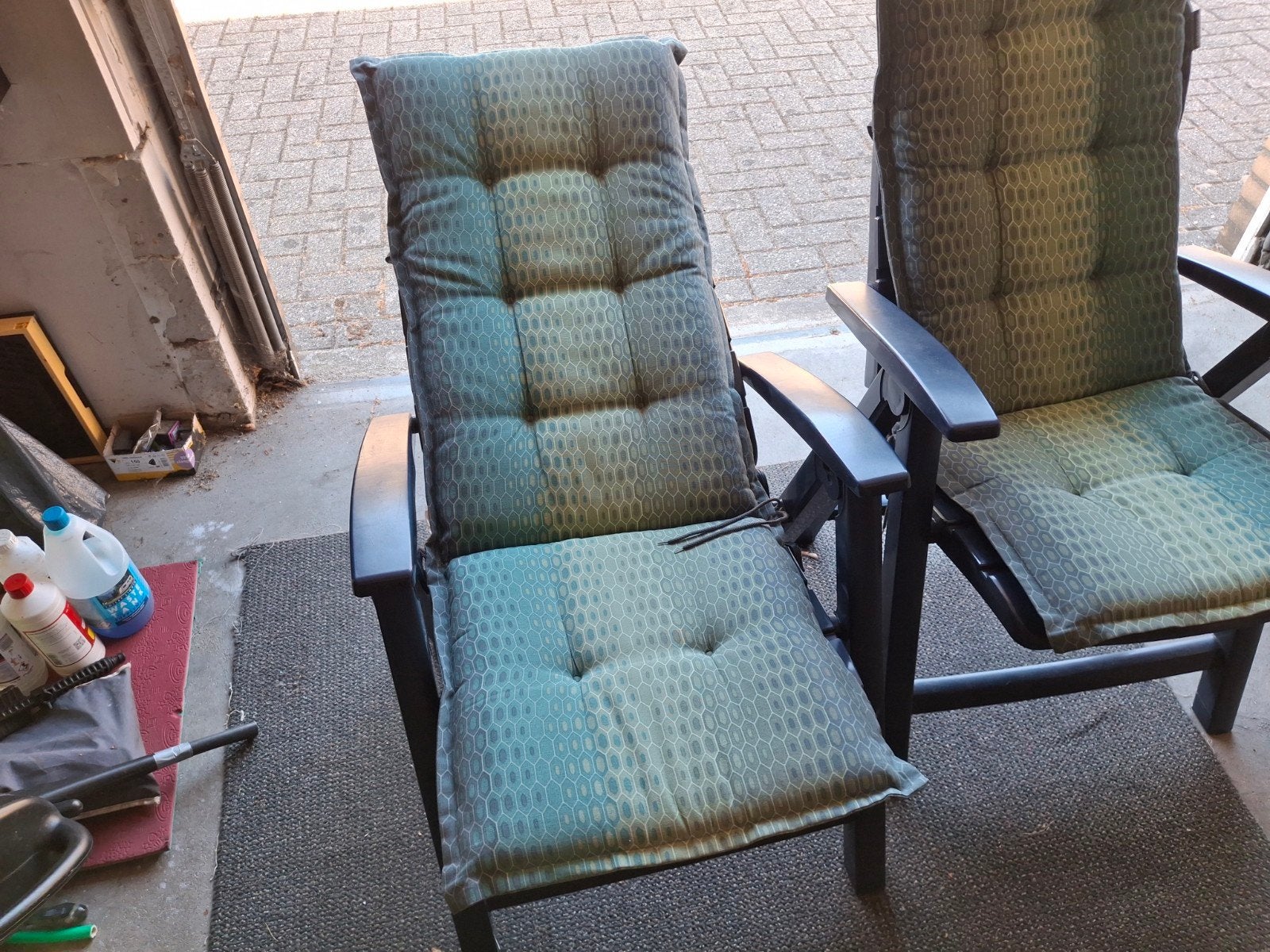 2 Tuin stoelen met kussens, Tuin en Terras, Tuinmeubel-accessoires, Ophalen, Gebruikt