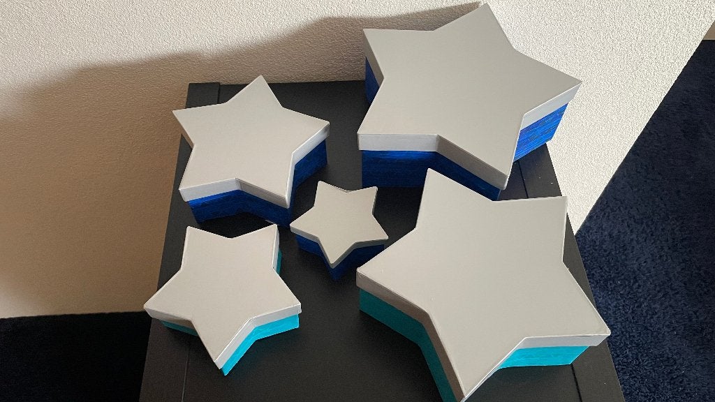 5x geschenkdoos ster die allemaal in elkaar passen, Ophalen of Verzenden, Zo goed als nieuw, Overige typen