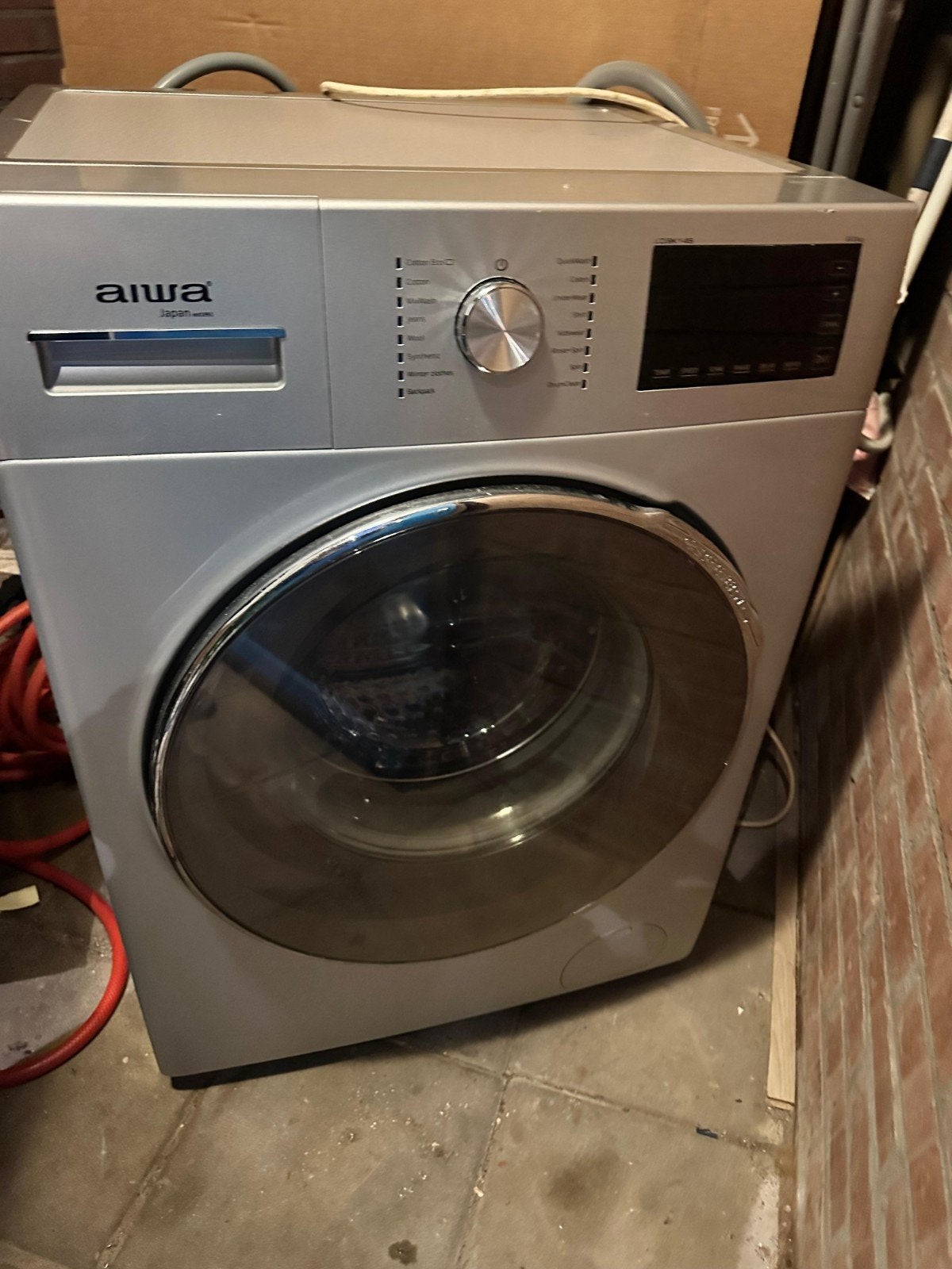 Aiwa Wasmachine L09K14S - 9kg inhoud, zo goed als nieuw, Ophalen, Wolprogramma, Overige typen, 8 tot 10 kg