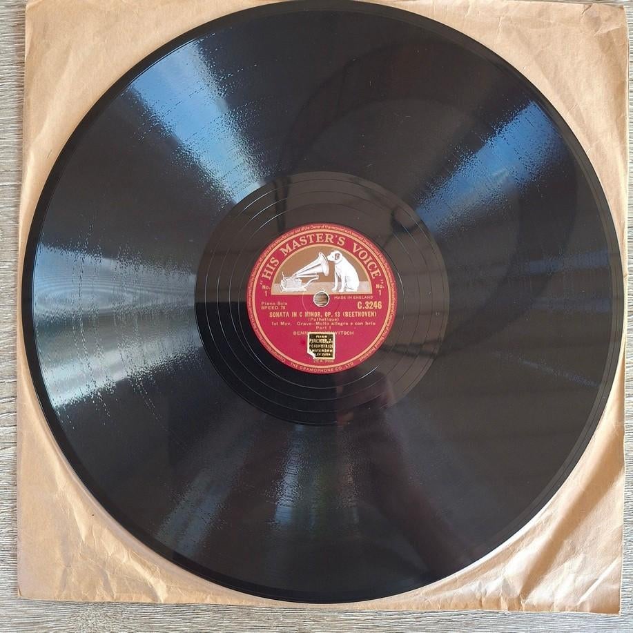 Beethoven-Sonata in C minor, dubbel-LP, 78 toeren bakeliet, Ophalen of Verzenden, Kamermuziek, Gebruikt, 12 inch