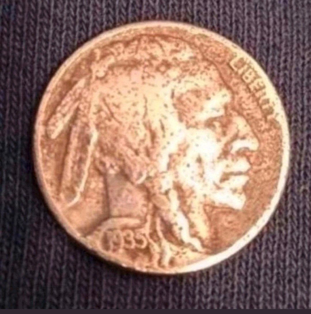 Een Buffalo Nickel 5 cent munt uit 1935., Ophalen of Verzenden, Losse munt