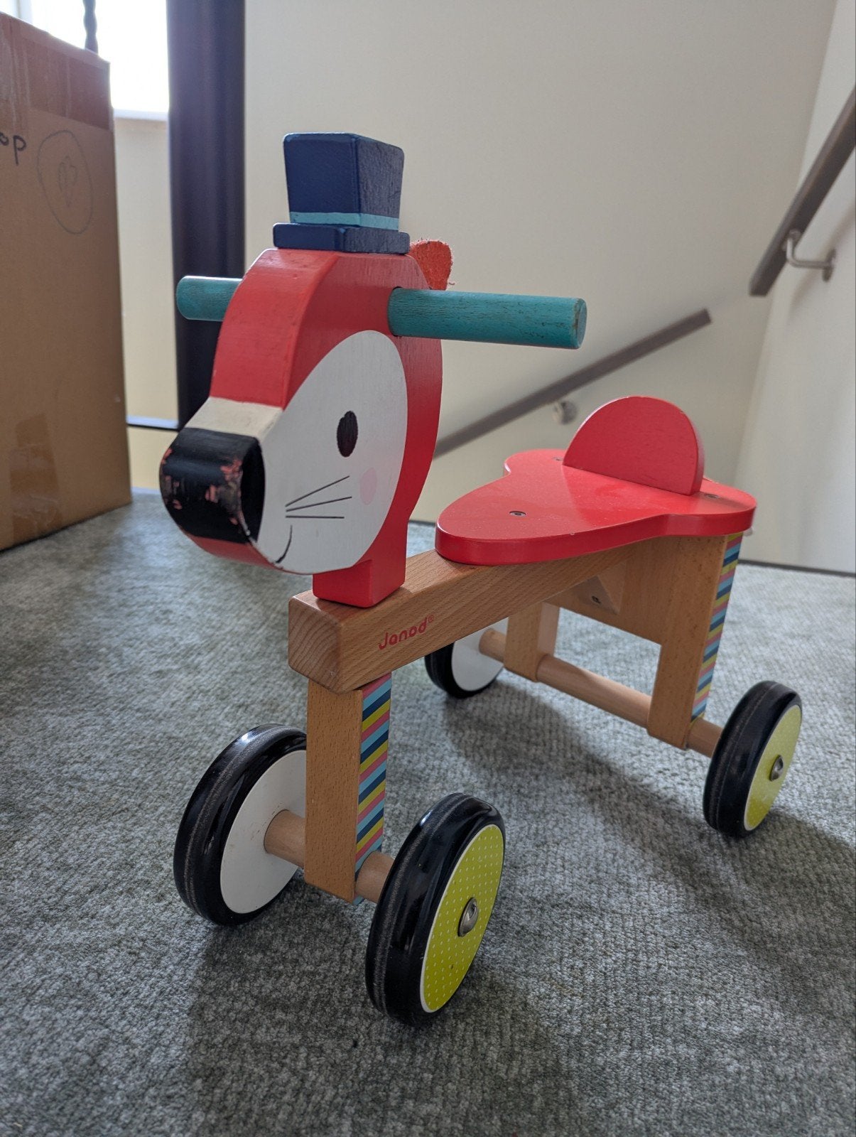 Janod loopfiets vos, Ophalen