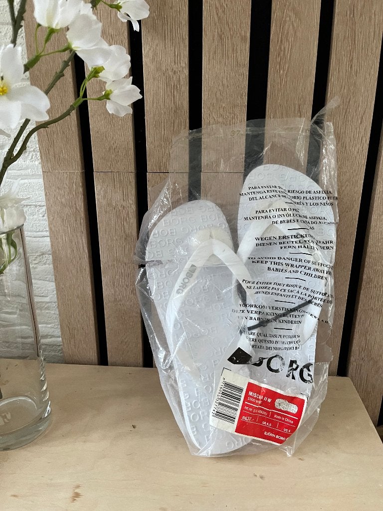 teenslippers teen slippers bjorn borg 37 uk 4,5  6 wit nieuw, Slippers, Wit, Nieuw, Ophalen of Verzenden