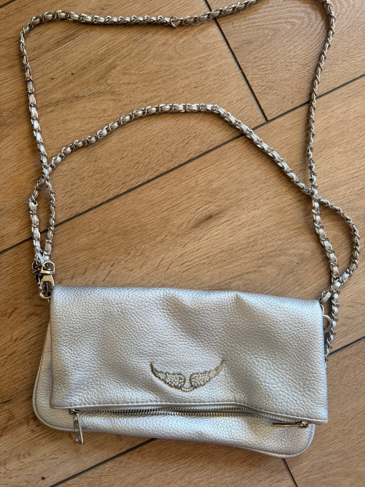 Zadig en voltaire tasje zilver, Verzenden, Zo goed als nieuw, Overige kleuren, Schoudertasje