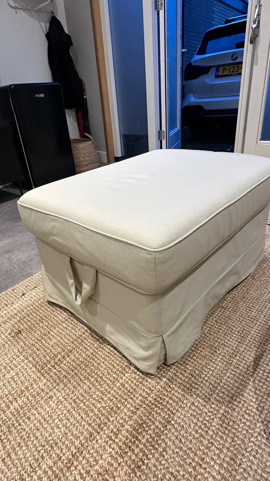 Ikea Ektorp Footstool / Poef, Ophalen, Gebruikt, 75 tot 100 cm, Stof