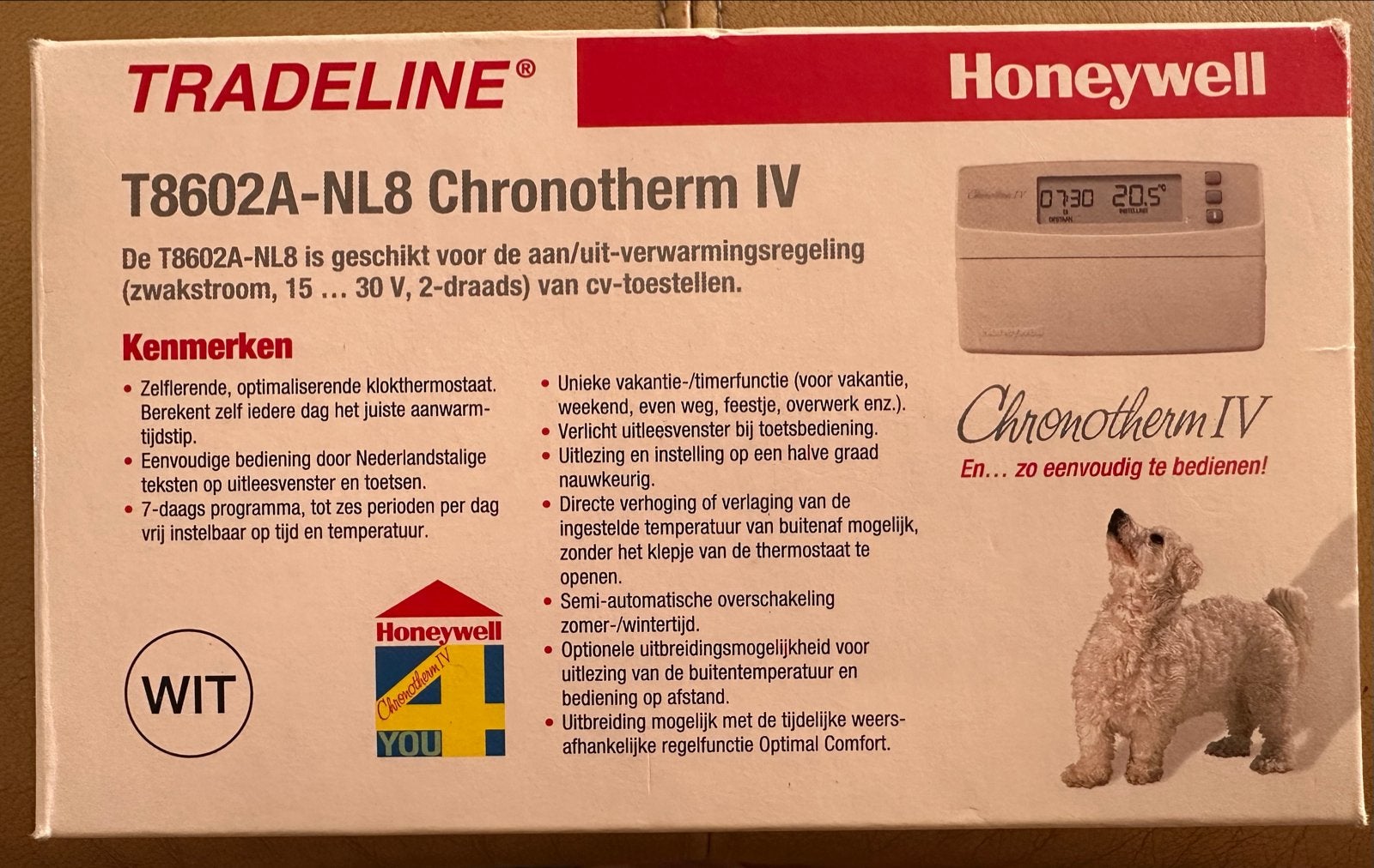 Honeywell Chronotherm IV T8602A-NL8 Klokthermostaat, Ophalen, Slimme thermostaat, Nieuw