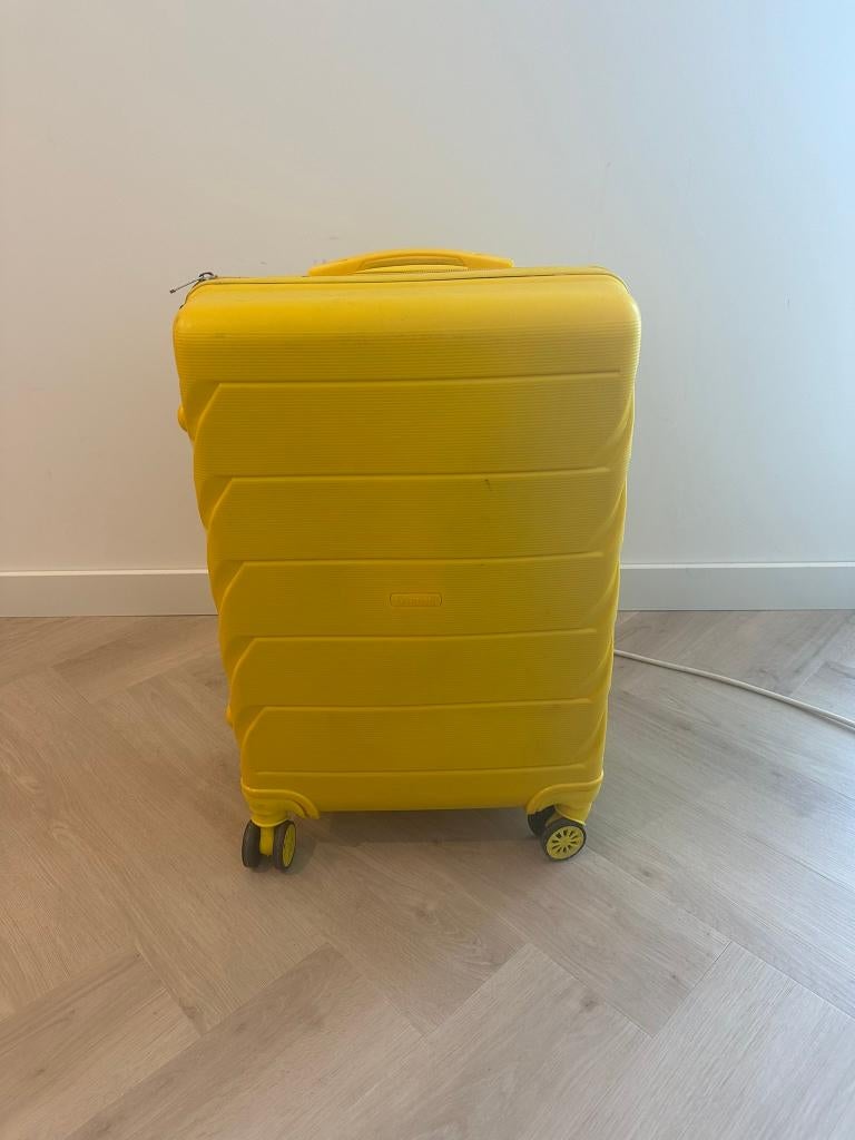 Middelgrote Silicone Koffer, Sieraden, Tassen en Uiterlijk, Koffers, Overige materialen, Wieltjes, Gebruikt, 35 tot 45 cm