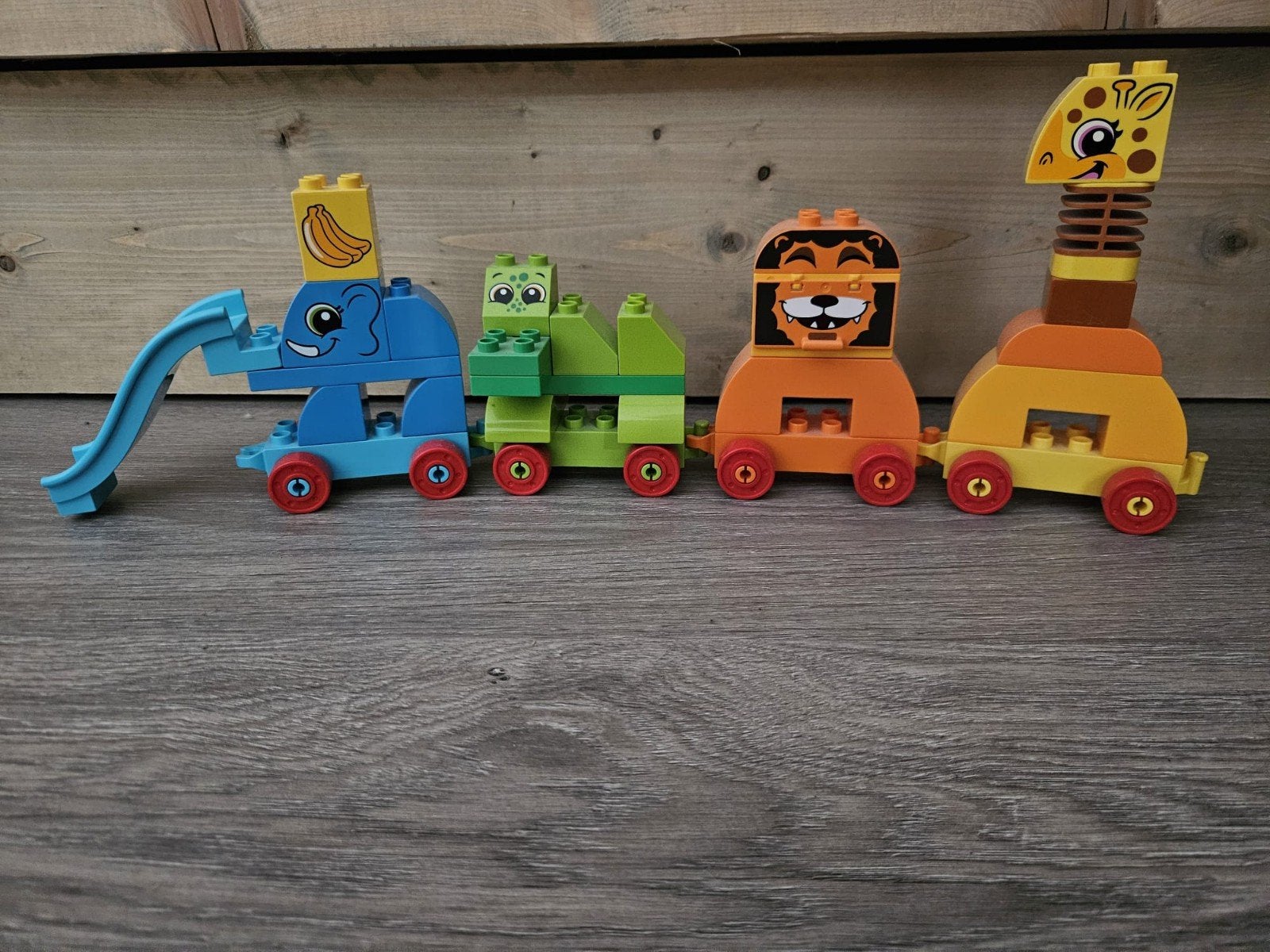 LEGO Duplo Dieren Trein - Olifant, Krokodil, Leeuw, Giraffe, Kinderen en Baby's, Ophalen of Verzenden, Zo goed als nieuw, Overige merken