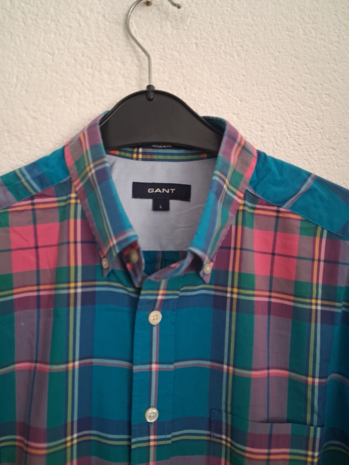 GANT Colorful Peplin Regular Fit overhemd L, Meerkleurig, GANT, Ophalen of Verzenden, Zo goed als nieuw