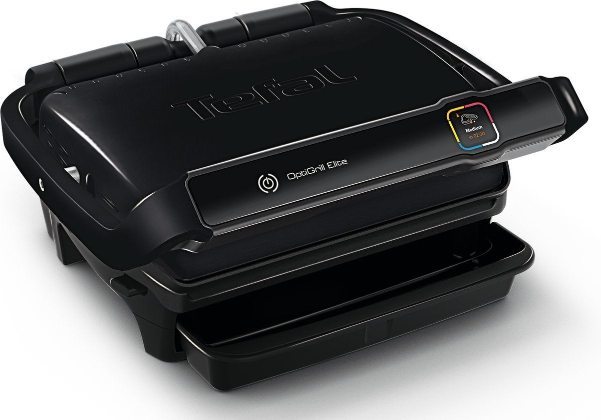 Tefal OptiGrill Elite GC7508 - Intelligente Contactgrill, Ophalen of Verzenden, Vaatwasmachinebestendig, Nieuw, Tafelgrill